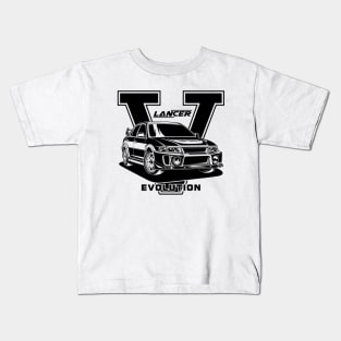 Lancer Evolution V (Black Print) Kids T-Shirt